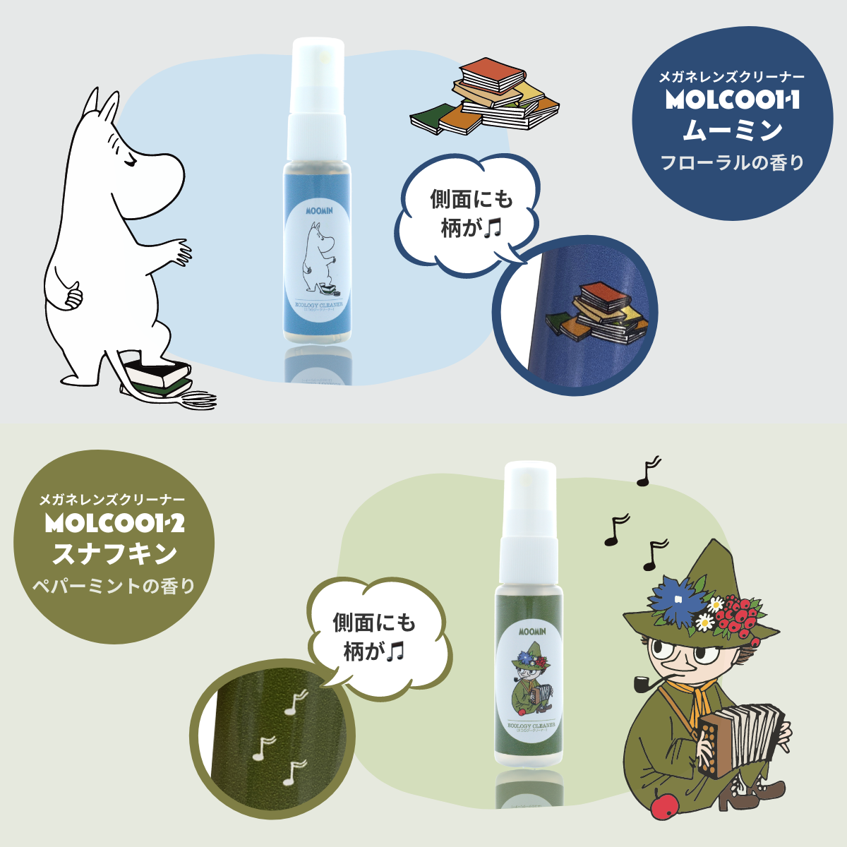 ムーミン メガネレンズクリーナー 植物由来成分 30ml 香り付き MOOMIN スナフキン リトルミイ ニョロニョロ