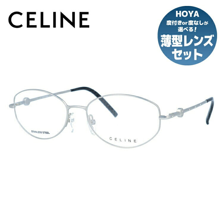 セリーヌ CELINE メガネ フレーム 眼鏡 度付き 度なし 伊達 VC1244S 0581 54サイズ オーバル型 レディース ブラゾン アイコン ロゴ スワロフスキー ラッピング無料