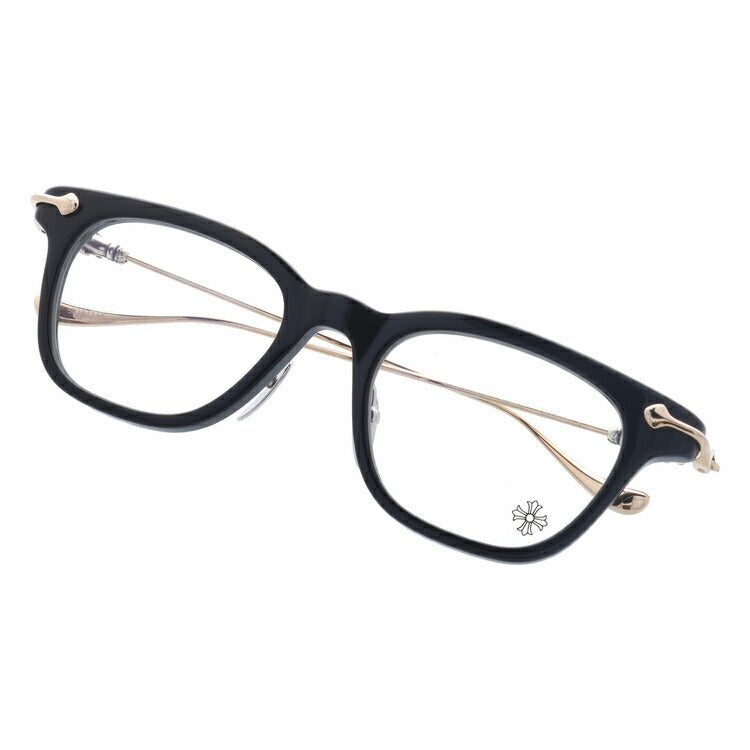 クロムハーツ メガネ 度付き 度なし 伊達メガネ 眼鏡 メガネフレーム CHROME HEARTS GUZZLER-A BK-GP 49サイ