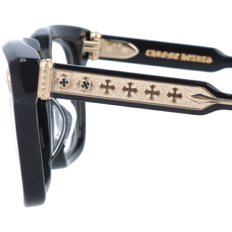 クロムハーツ メガネフレーム 伊達メガネ レギュラーフィット CHROME HEARTS AMBIDIXTROUS BK-18KGP 53サイズ  CHプラス ウェリントン型 ユニセックス メンズ レディース