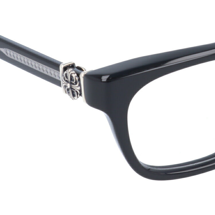 クロムハーツ メガネ 度付き 度なし 伊達メガネ 眼鏡 メガネフレーム CHROME HEARTS レギュラーフィット GRIM BK Black 54サイズ スクエア型 日本製 フローラル ユニセックス メンズ レディース 紫外線 UVカット ラッピング無料