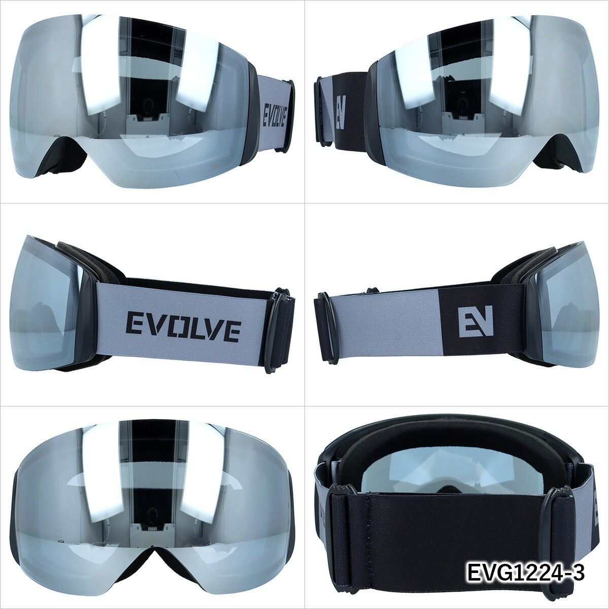 イヴァルヴ ゴーグル ミラーレンズ アジアンフィット EVOLVE EVG1224 フレームレス リムレス ユニセックス メンズ レディース