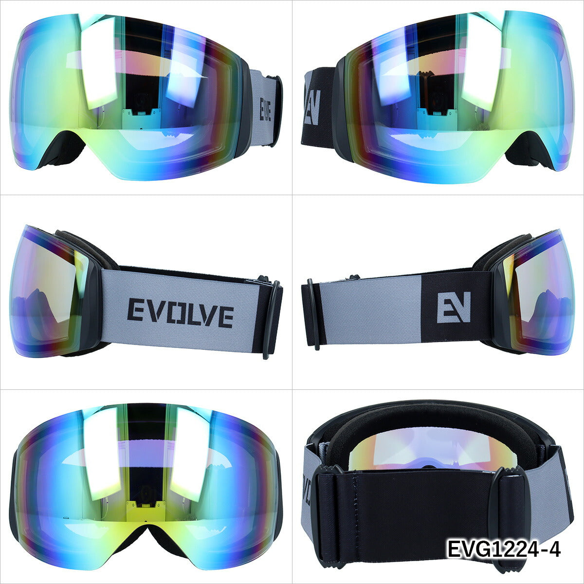 イヴァルヴ ゴーグル ミラーレンズ アジアンフィット EVOLVE EVG1224 フレームレス リムレス ユニセックス メンズ レディース