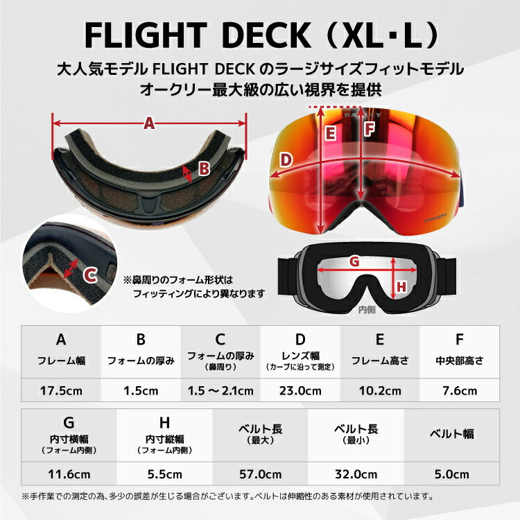 【眼鏡対応】オークリー ゴーグル フライトデッキ XM（M） OAKLEY FLIGHT DECK XM（M） OO7064-43 レギュラーフィット プリズム メンズ レディース 男女兼用 スキー スノボ リムレス 【Prizm Jade Iridium】 プレゼント