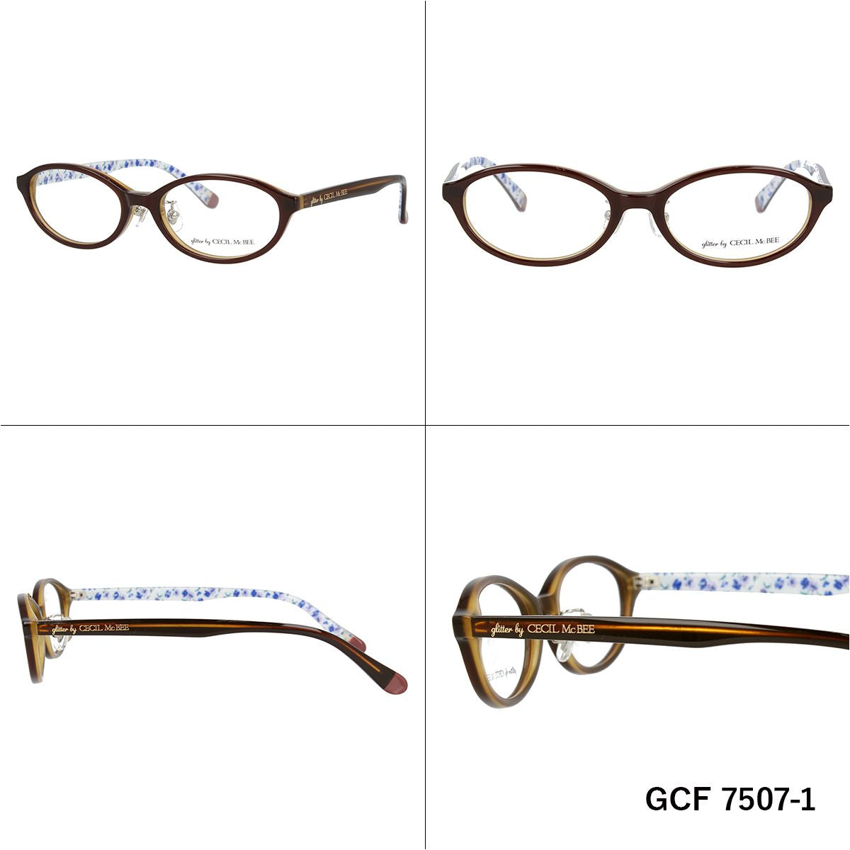 glitter by CECIL McBEE セシルマクビー レディース メガネ 眼鏡 シンプル かわいい GCF 7507 全3色 48サイズ  オーバル型 度付き 度なし UVカット 紫外線 ブランド サングラス 伊達 ダテ｜老眼鏡・PCレンズ・カラーレンズ・遠近両用対応可能