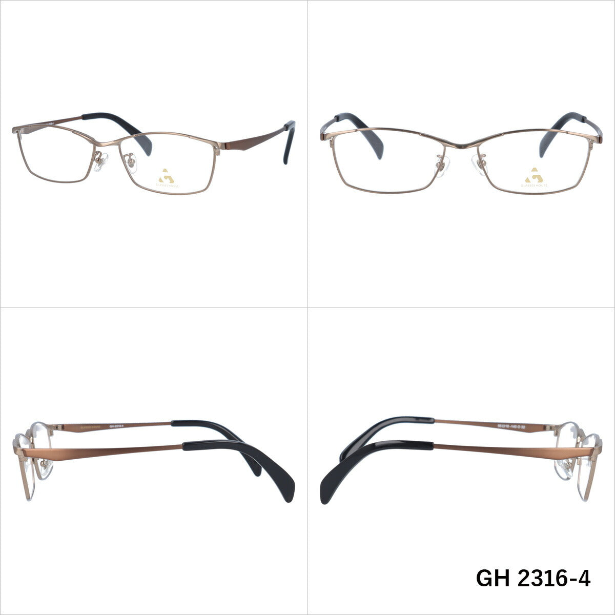 メガネ 眼鏡 度付き 度なし おしゃれ GLASSES HOUSE グラスハウス GH 2316 全4色 55サイズ スクエア型 メンズ レディース UVカット 紫外線 ブランド サングラス 伊達 ダテ｜老眼鏡・PCレンズ・カラーレンズ・遠近両用対応可能 ラッピング無料