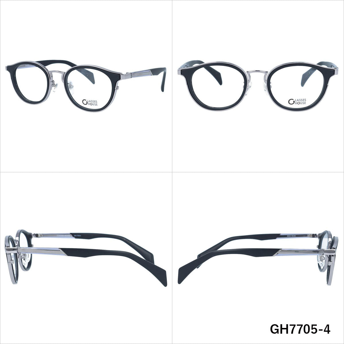 グラスハウス メガネフレーム 伊達メガネ 調整可能ノーズパッド GLASSES HOUSE GH7705 49サイズ ボストン型 ユニセックス メンズ レディース