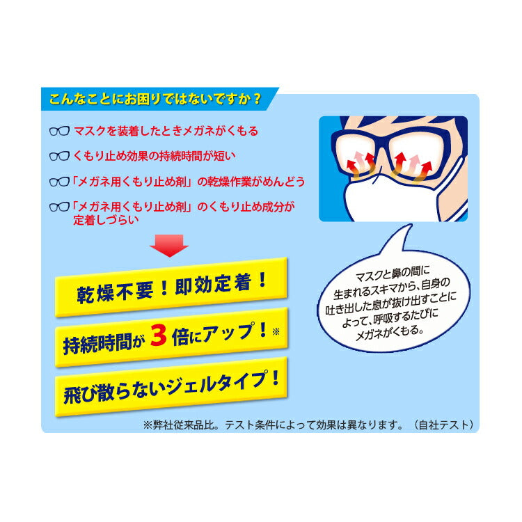 メガネの曇り止め濃密ジェル 20192 3個セット ソフト99 耐久タイプ 日本製 くもり止め 曇り止め マスク 花粉対策 メガネ PCメガネ サングラス