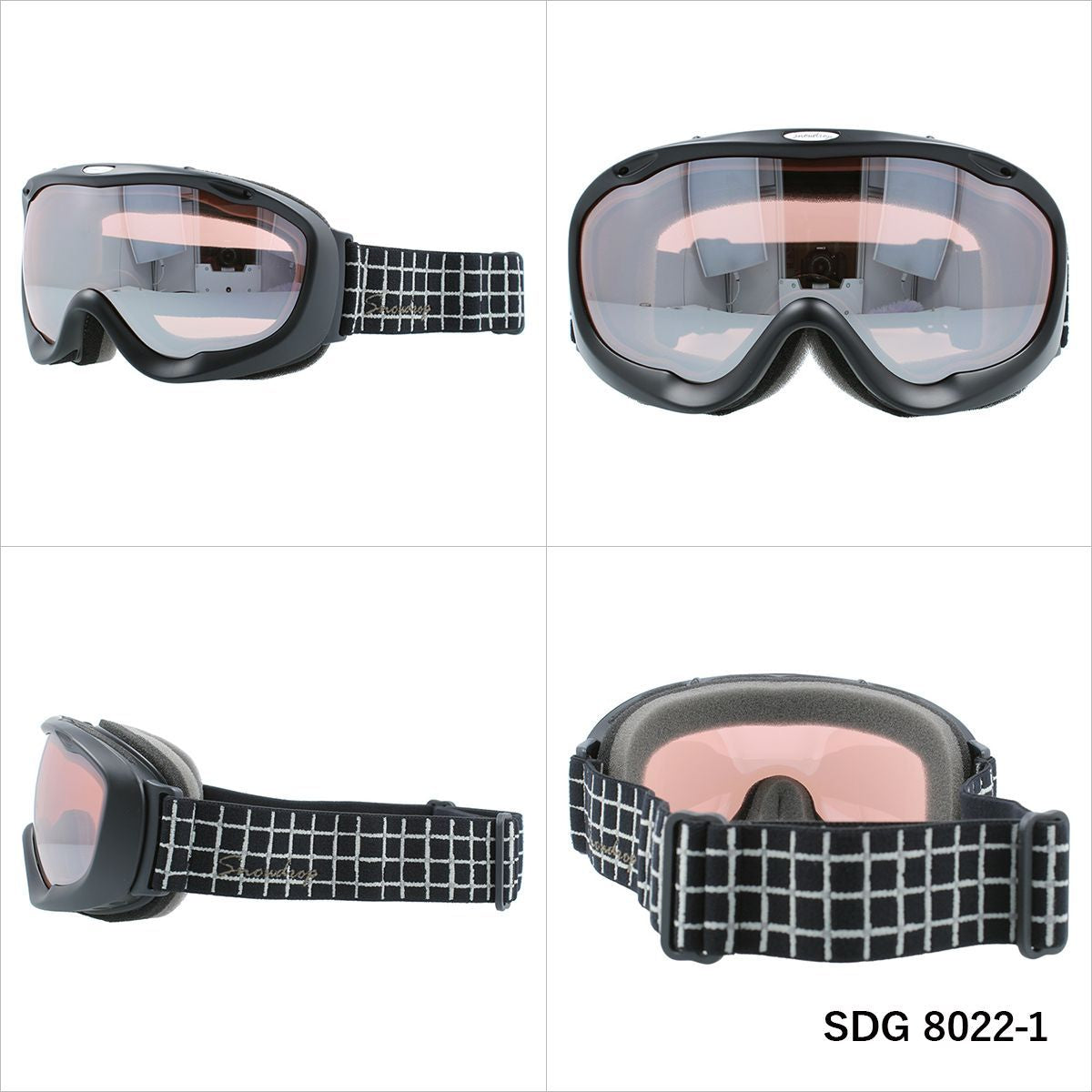 Snowdrop スノードロップ SDG 8022 ヘルメット対応 ミラーレンズ スノーゴーグル スキー スノーボード スノボ 球面ダブルレンズ フレームあり レディース ウィンタースポーツ 曇り防止 曇り止め 誕生日 プレゼント 女性 SDG 8022-2