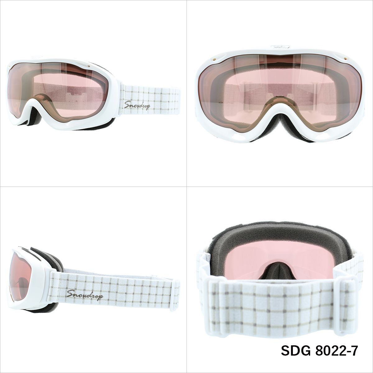 Snowdrop スノードロップ SDG 8022 ヘルメット対応 ミラーレンズ スノーゴーグル スキー スノーボード スノボ 球面ダブルレンズ フレームあり レディース ウィンタースポーツ 曇り防止 曇り止め 誕生日 プレゼント 女性 SDG 8022-2